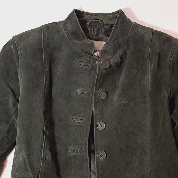 Suede Green Jacket By H&G Juniors Size Small/Petite - Picture 3 of 16